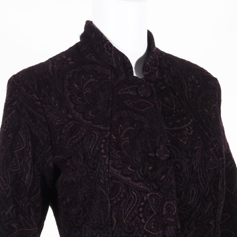 TSD Womens Jacket Small Paisley Purple Plum Two Star Dog